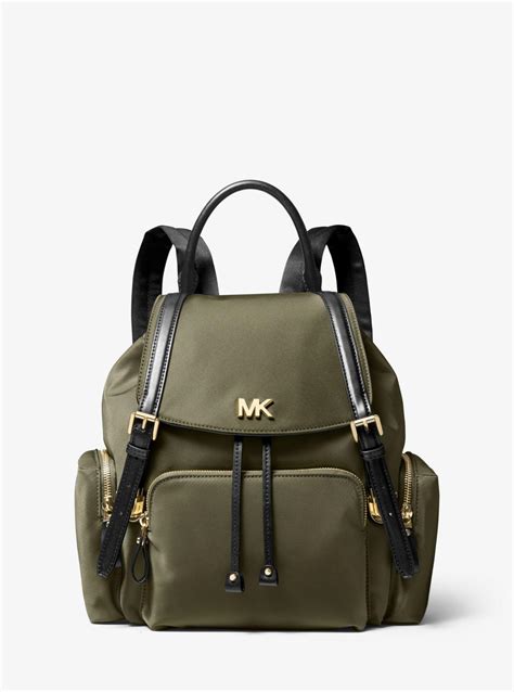 does michael kors pine green multi set have a backpack|Michael Kors nylon backpack.